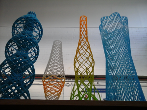 photograph of fantastic figures, which were produced from plastic using 3D-printer